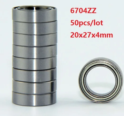 

50pcs/lot 6704ZZ 6704 ZZ 6704Z 20x27x4mm Double metal cover Deep Groove Ball Bearing 20*27*4mm