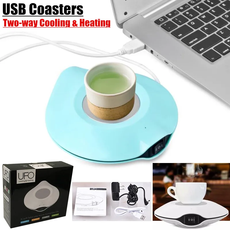 UFO USB Coasters Two-Way Cooling & Heating USB Warmer & Cooler for Milk Tea Coffee Mug Hot Drinks Beverage Cup Mat Tools Heater