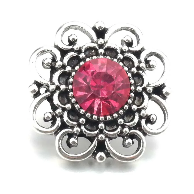 New KZ3164 Beauty Rhinestone hollow flowers 20MM snap buttons fit 18mm snap jewelry wholesale