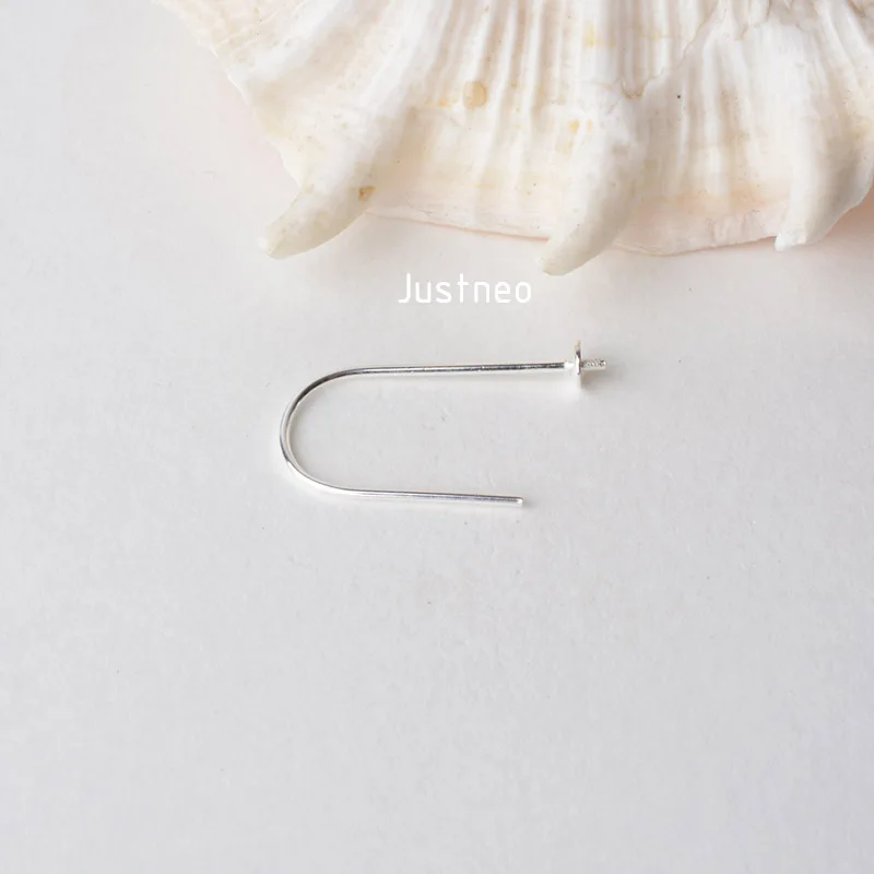 ear hook, solid 925 sterling silver earring wire hooks with Bead Caps, Jewelry DIY sterling silver earring findings components