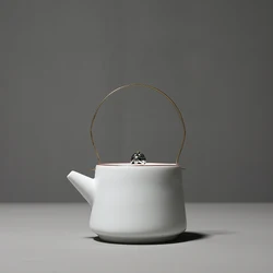 PINNY Small White Porcelain Teapot 220ml Ceramic Tea Pot High Quality Kung Fu Tea Set Pigmented Tea Kettle Chinaware