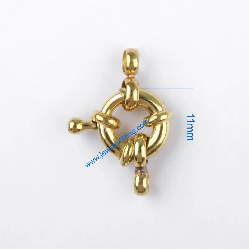 Brass Spring Ring Clasp with 2 loop jewelry findings shipping free mang color can be plated 300pcs