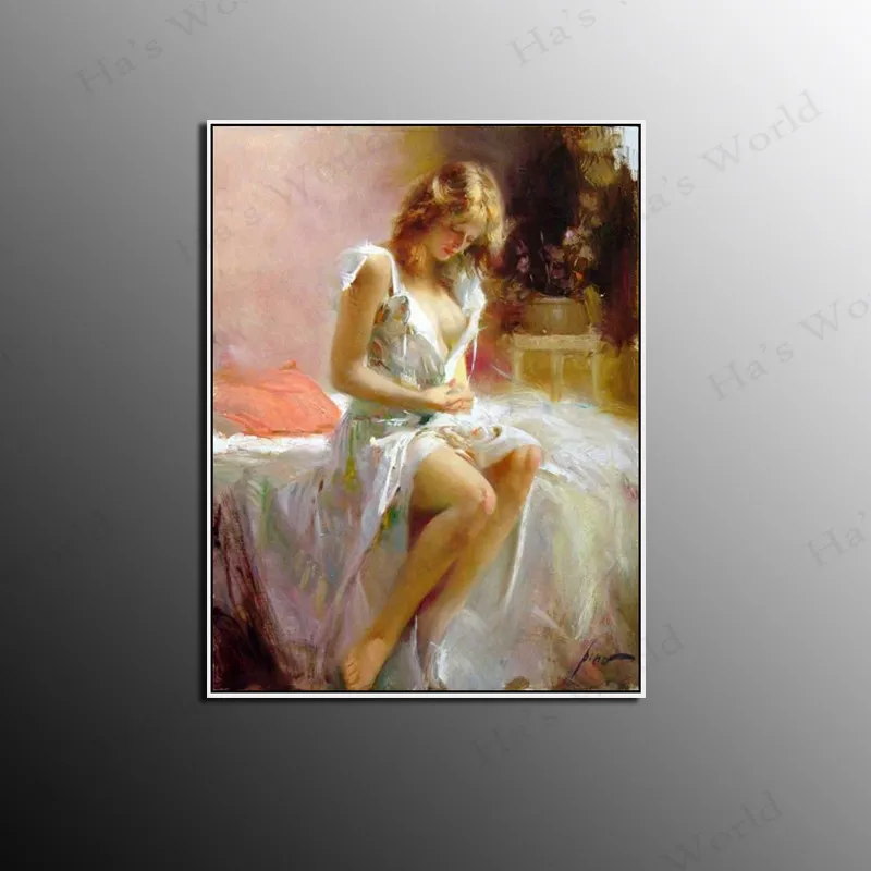 high quality handmade nude Oil Painting Sexy Naked Girl Portrait Wall Pictures modern Portrait wall Pictures Home Decorations