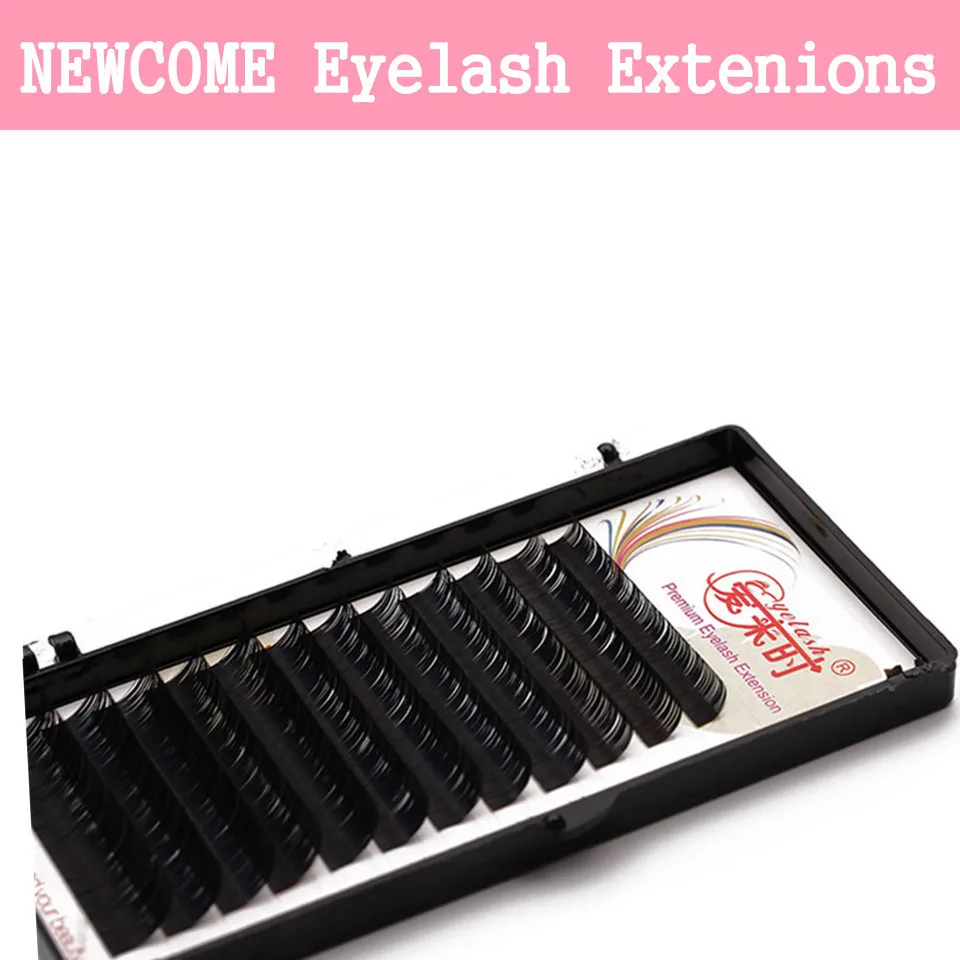 NEWCOME Natural Silk Korea Individual Eyelash Professional False 3D All Sizes Eyelash Extension Long Eye Lashes