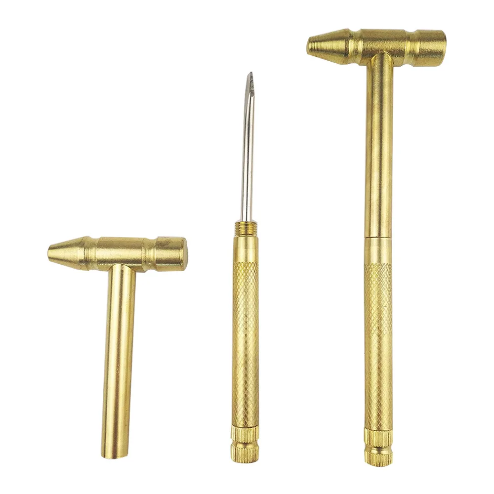 Miniature copper-plated hammer Walnut hammer  Multifunctional Screwdriver Set Hammer Tool