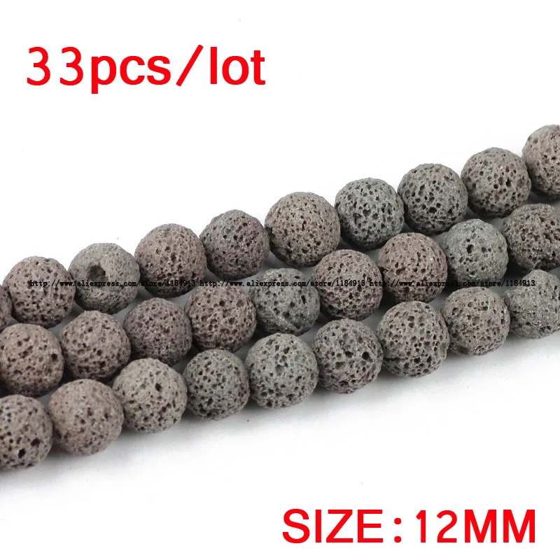 JHNBY رمادي الحمم الخرز الحجر الطبيعي الصخور البركانية أعلى جودة جولة فضفاض الخرز الكرة 4/6/8/10/12 مللي متر مجوهرات سوار جعل DIY #3