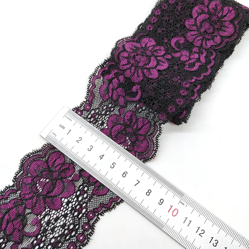 High Quality 1Yards Flower Pattern Elasticity Lace Fabric Ribbon Lace Trim Ribbon Diy Craft Fabric 7CM Width African Fabrics