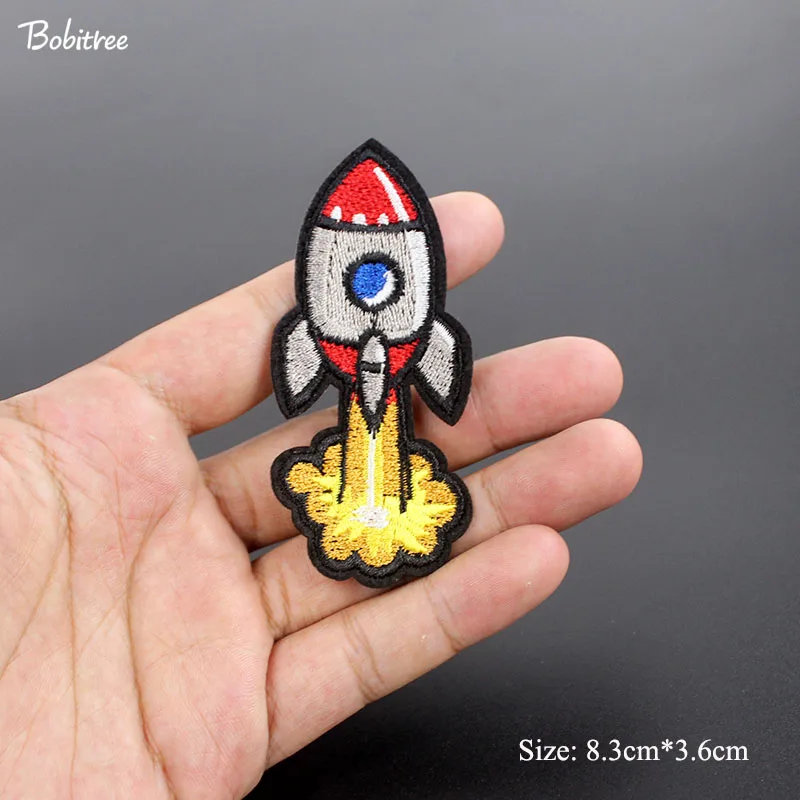 New Hot Space Planet Airship Embroidered Patches for clothes iron on badges Applique DIY Stickers Fabric