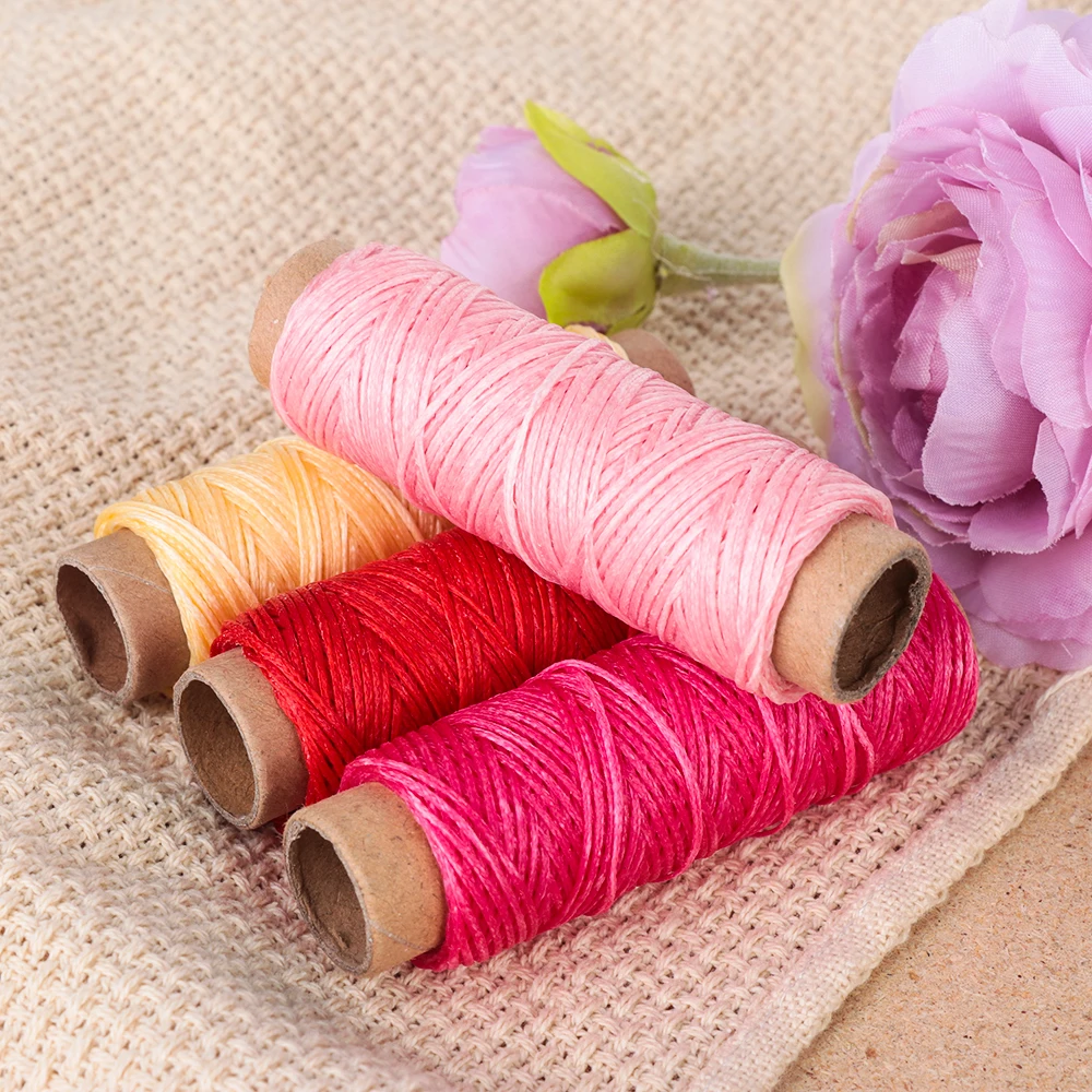 30m/Roll 1mm Durable Waxed Thread Cotton Cord String Strap Hand Stitching Thread for Leather Material Accessories Handcraft Tool