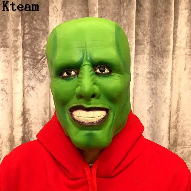 Hot!!!The Jim Carrey Movies Mask Cosplay Green Mask Costume Adult Fancy Dress Face Halloween Masquerade Party Cosplay Clown Mask