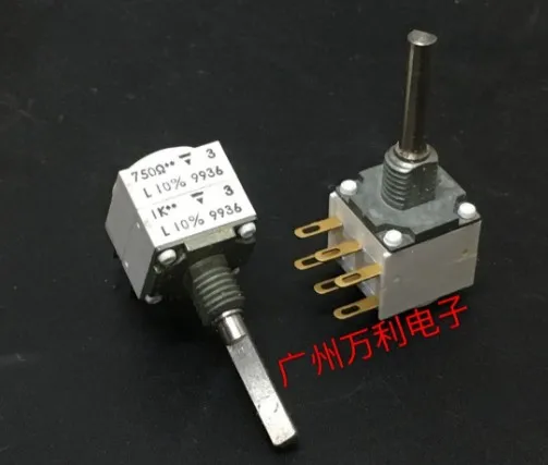 

3pcs Original potentiometer back 750R front 1K double gold foot potentiometer switch shaft 22mm 6 feet white