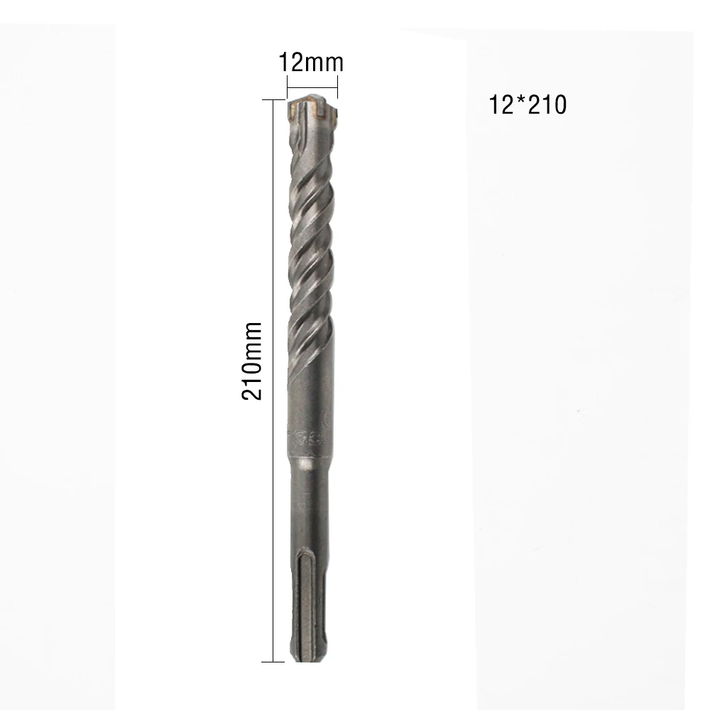 1pcs 210mm Twist Drill Bit Saw SDS Plus เกลียวคู่ค้อนเจาะ Bits งานไม้ไม้เครื่องมือ 6/ 8/10/12/14/16 มม.สำหรับโลหะผสมคาร์ไบด์