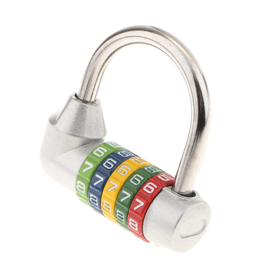 Zinc Alloy 5 Dial Digit Combination Padlock Travel Number Code Password Lock