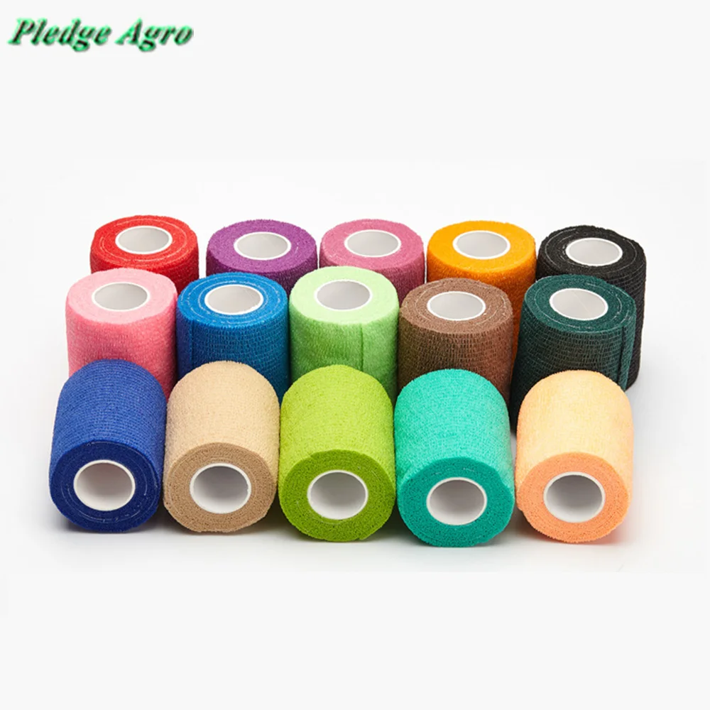 10Rolls Veterinary Cohesive Elastic Waterproof Horse Stretched Fabric Nonwoven Pet Wrap Tape Animals Dog Hoof Bandages Supplies