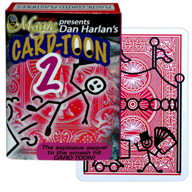 Card-Toon #1 and #2 Card Magic Tricks Fun Close Up Animation CardToon Deck Magie Mentalism Illusions Gimmick Playing Card Magia