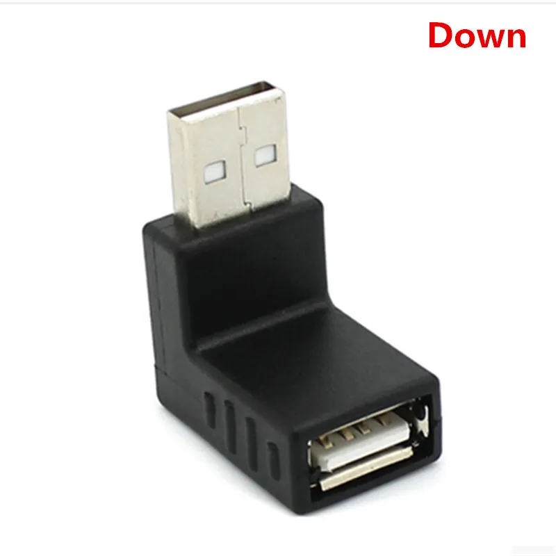 90 degree Left /Right /Up/Down Angle L Bending USB 2.0 A Male to Female Adapter Extension Connector for Computer Notebook