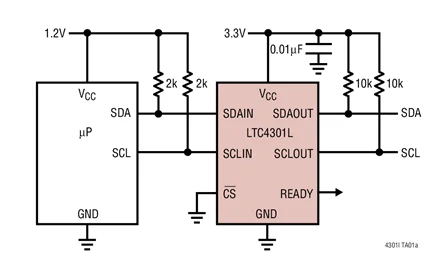 LTC4301LCDD LTC4301LIDD LBHS LTC4301 - Hot Swappable 2-Wire Bus Buffer with Low Voltage Level Translation