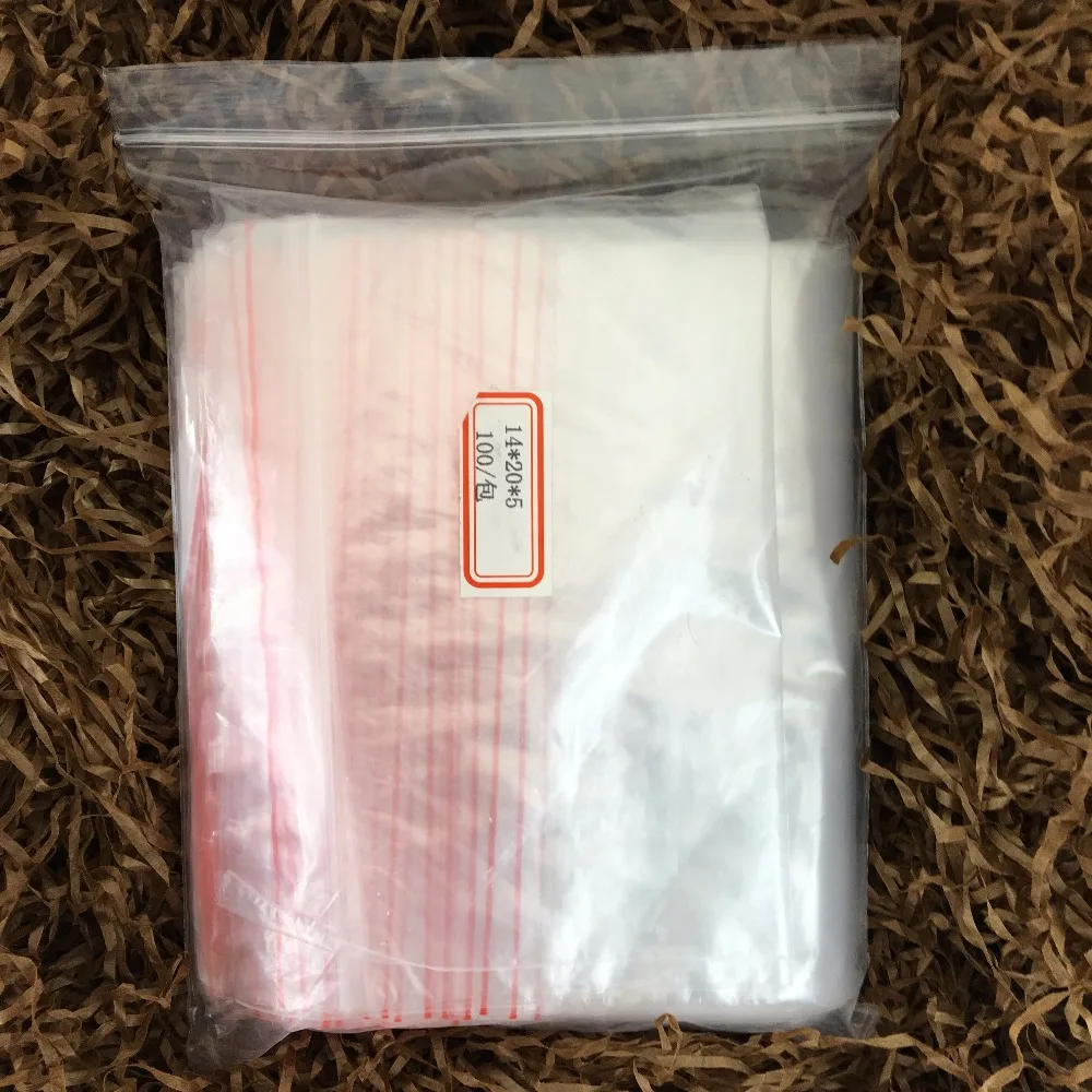 100Pcs 14*20 cm Jewelry Ziplock Zipped Lock Reclosable Plastic Poly Clear Bags Wholesale