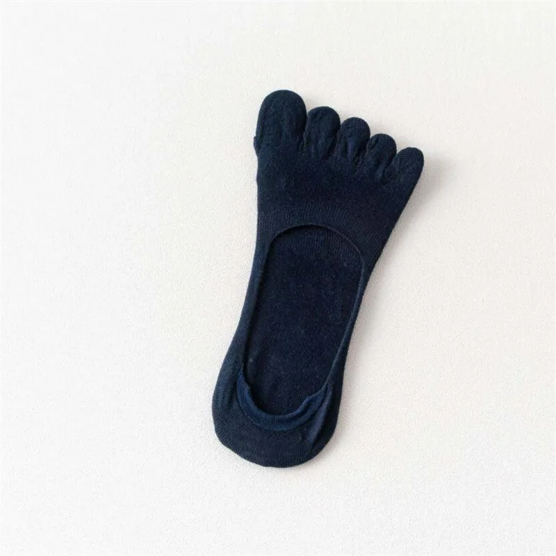 Fashion Men 5 Finger Boat Socks Spring Summer Solid Color Breathable Toes Sock Men\'s No Show Cotton Short Sock