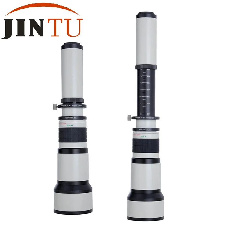Jintu 650-1300mm f/8-16 lente de zoom telefoto profissional para canon t1i xt xti xs xsi 6d 60d 70d 5diii 90d 750d 650d 800d