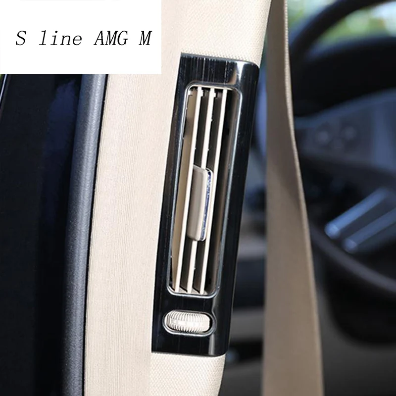 Car Styling B pillar air conditioning AC Outlet frame Auto Stickers Covers  Trim for Mercedes Benz R Class W251 R300 320 350 400