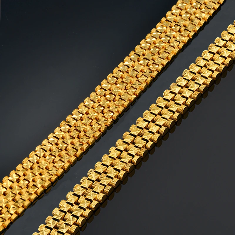 Men\'s Bracelet for Men16MM Male Gold Color Chain Link Bracelets 20CM Casual Star Link Jewelry Pulseiras Dropshipping SL789