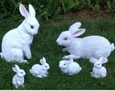 Garden Decoration Garden Resin Simulation Rabbit Garden Sculpture Decoration Crafts Garden Landscape Animal Decoration