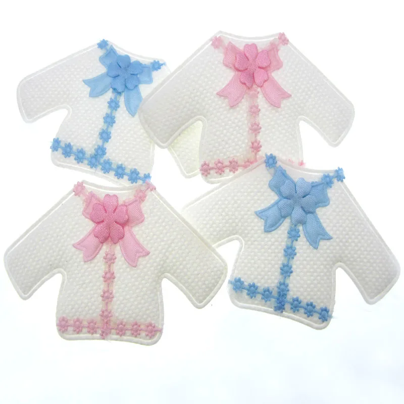 24Pcs Handmade Fabric Baby Cardigan Applique For Baby Shower Baptism Gender Reveal Party Table Embellishments Decoration
