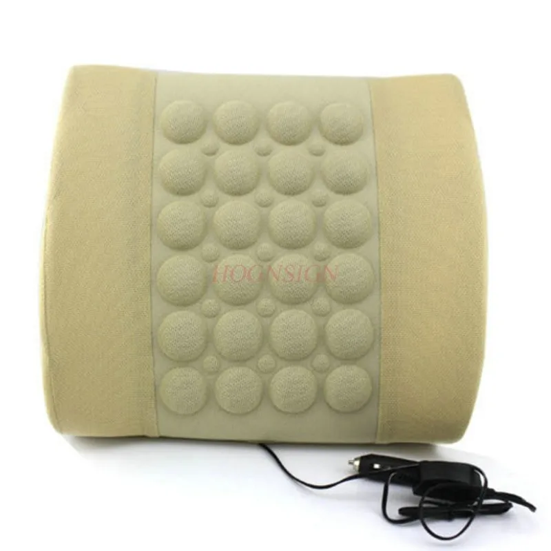 Car Lumbar Electric Massage Pillow Vehicles Waist Seat Backrest Support Cushion Body Massager Vibration Care Tool Back Vibrator