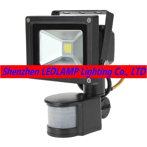 PIR Motion Sensor LED flood light 10W Black AC85-265V waterproof IP65 Floodlight Spotlight Outdoor Lighting Free shipping