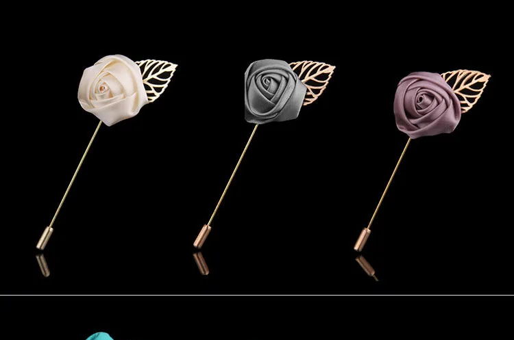 set of 5 gift box Mens Flower Lapel - Men's Rose Lapel Pin - Alternative Wedding Boutonniere Brooch - Christmas Gifts for Men