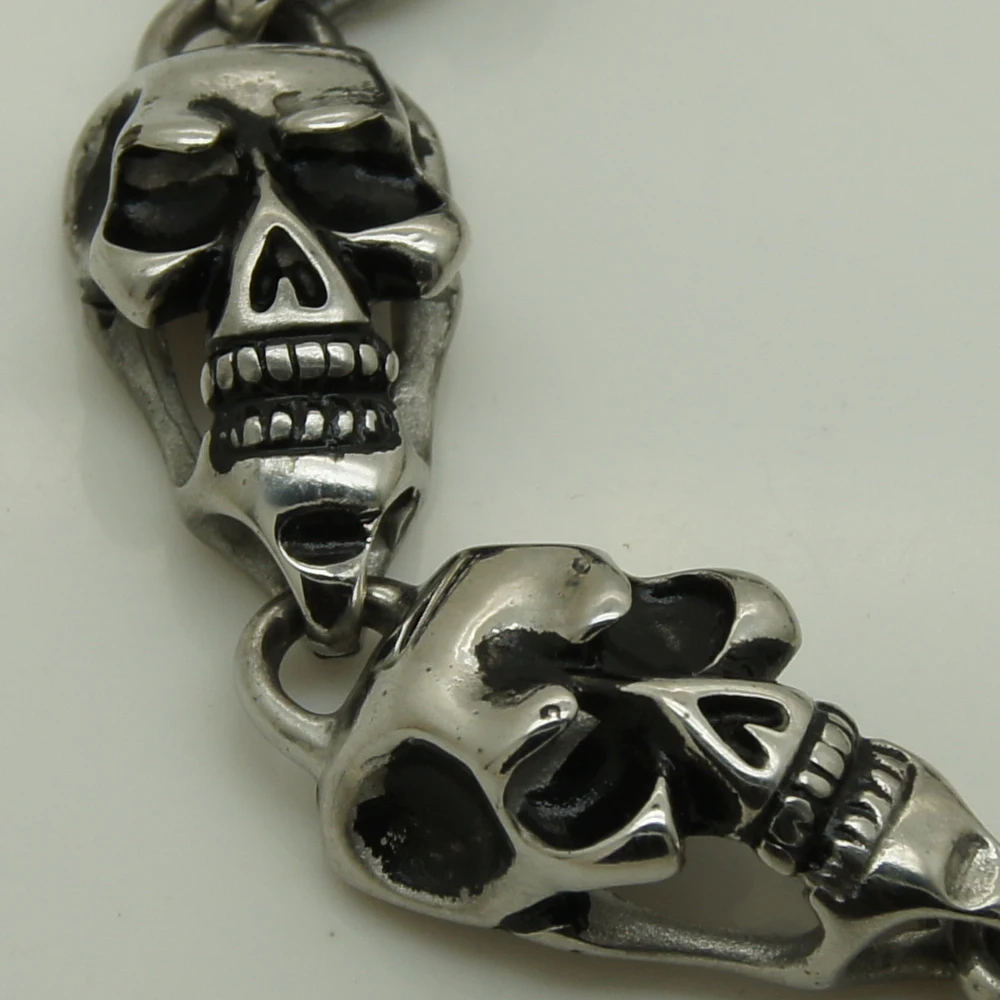 punk cool skull  link  men/boy's stainless steel  chain bracelet men jewelry bracelet