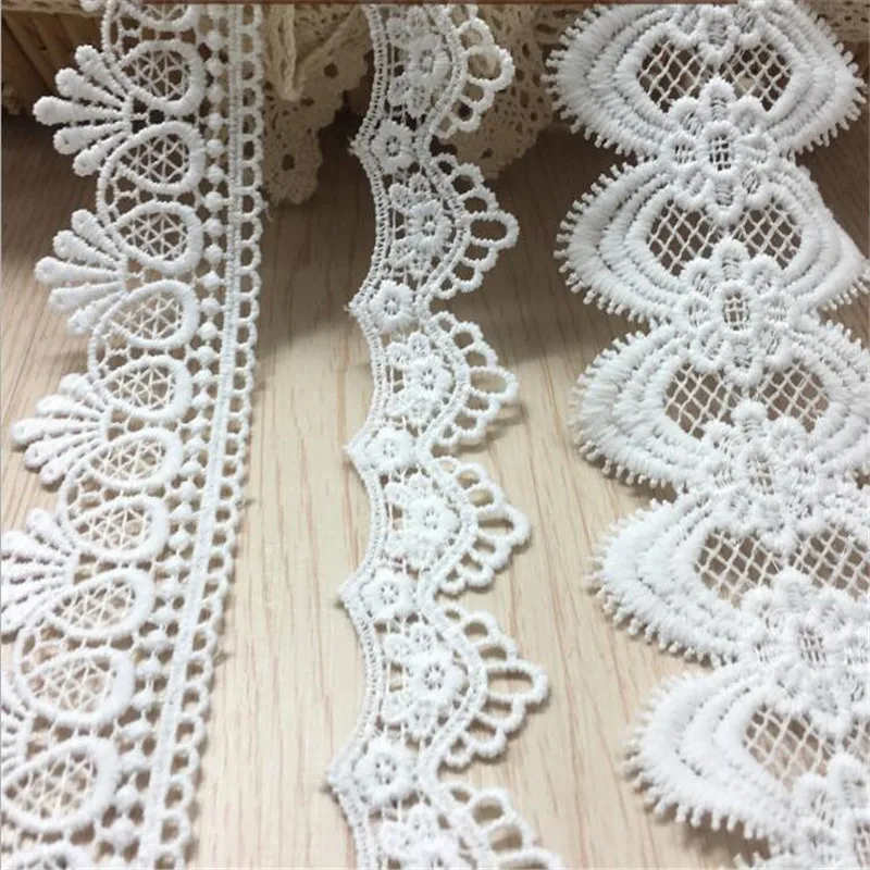 White Lace Fabric DIY Crafts Sewing Suppies Decoration Accessories For Garments Lace Trim