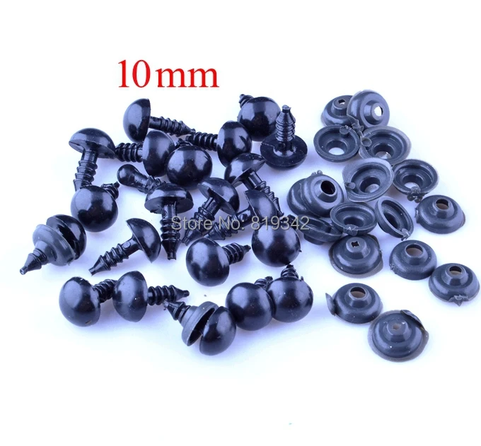 10mm 200pcs/lot plastic toy doll eyes Safety Eyes Handmade Accessories for Bear Doll Animal Puppet making Scrapbooking