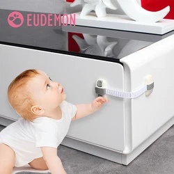 EUDEMON-cerradura de plástico para cajones de refrigerador, cierre de seguridad para armario de niños y bebés, plástico ABS PE, 6 unidades