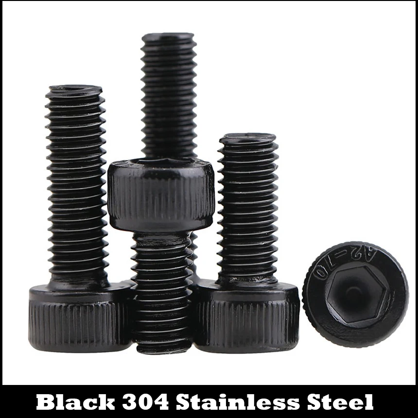 

M2 M2.5 M3 M4 M5 M6 M8 DIN912 Black 304 Stainless Steel Cup Cap Allen Head Bolts Inner Hex Hexagon Socket Screw