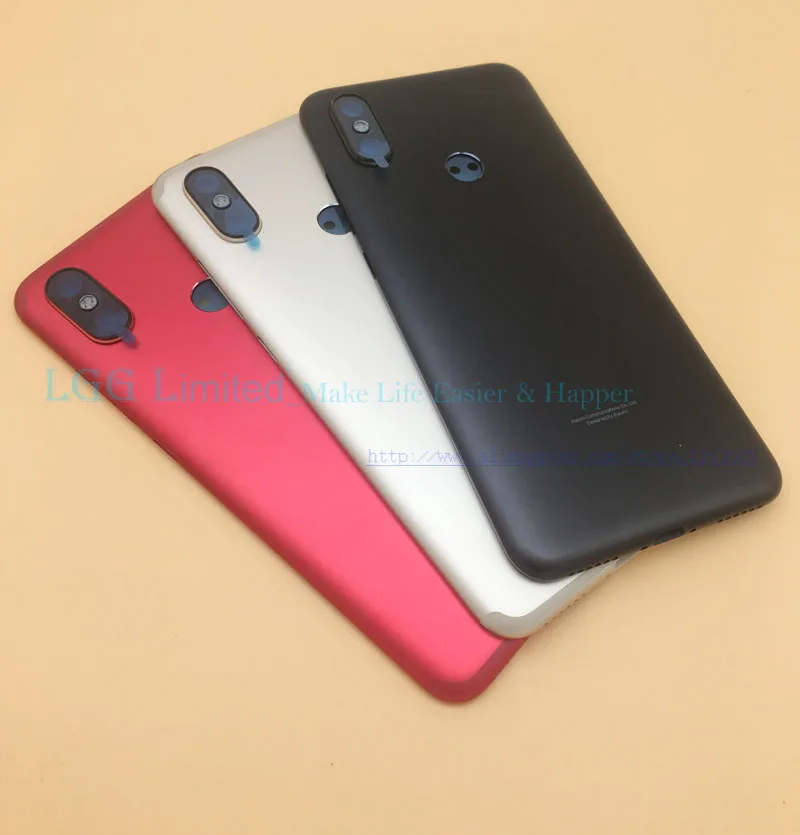 Original Rear Door For Xiaomi Mi A2 Battery Cover Back Housing Case For Xiaomi Mi A2 Lite Battery Cover+Power Volume Button