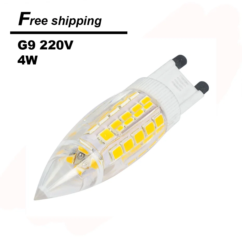 

mini G9 LED Lamp 2835 SMD 4W 220v 51LEDs Ceramic Crystal LED Bulb high power Spotlight for Chandelier Replace 40W Halogen Light