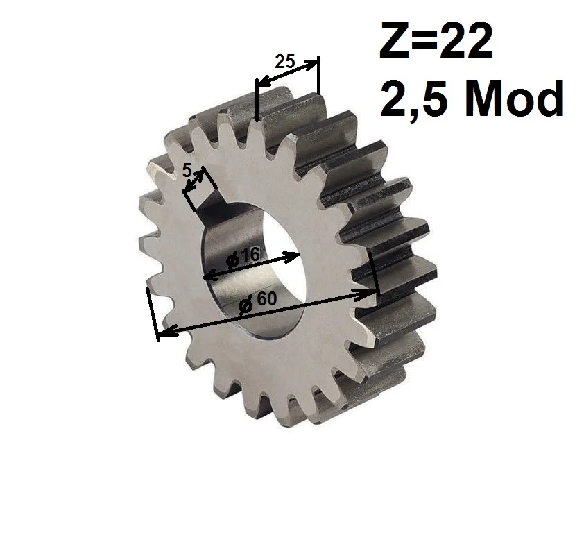 2.5 mod gear rack 22 teeth spur gear precision machinery industry 45 steel cnc pinion frequency gear hardening