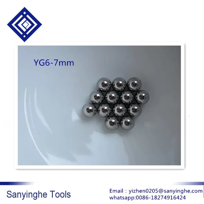 

50 pcs/lots High hardness 7mm YG6 Alloy balls Tungsten carbide ball for milling cutter/bearing fittings precision instrument