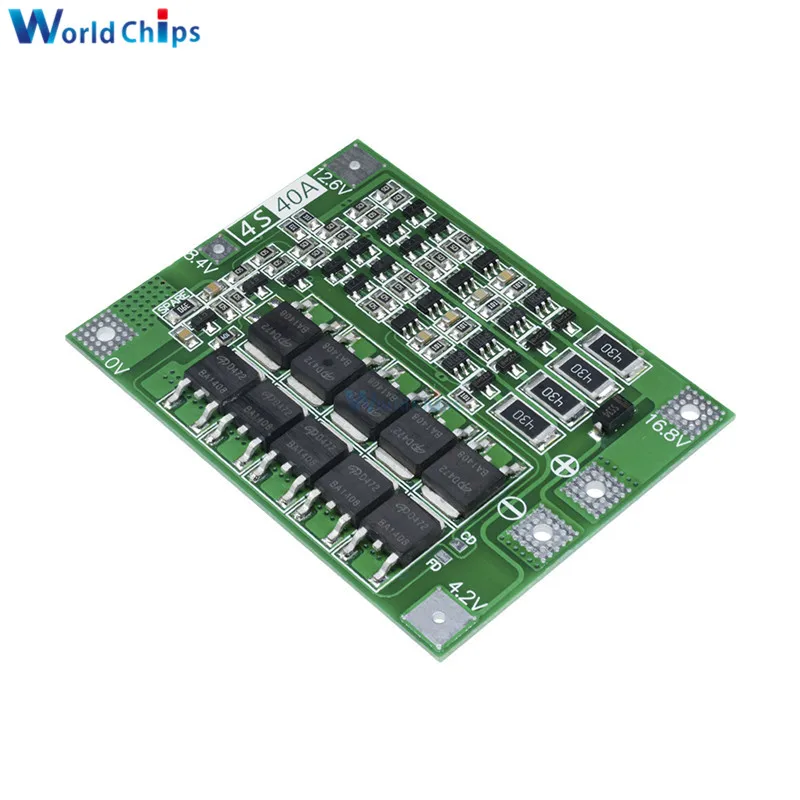 4S 40A Li-ion Lithium Battery Charger Module Protection Board PCB BMS 18650 Lipo Cell Module w/Balancer For Drill Motor