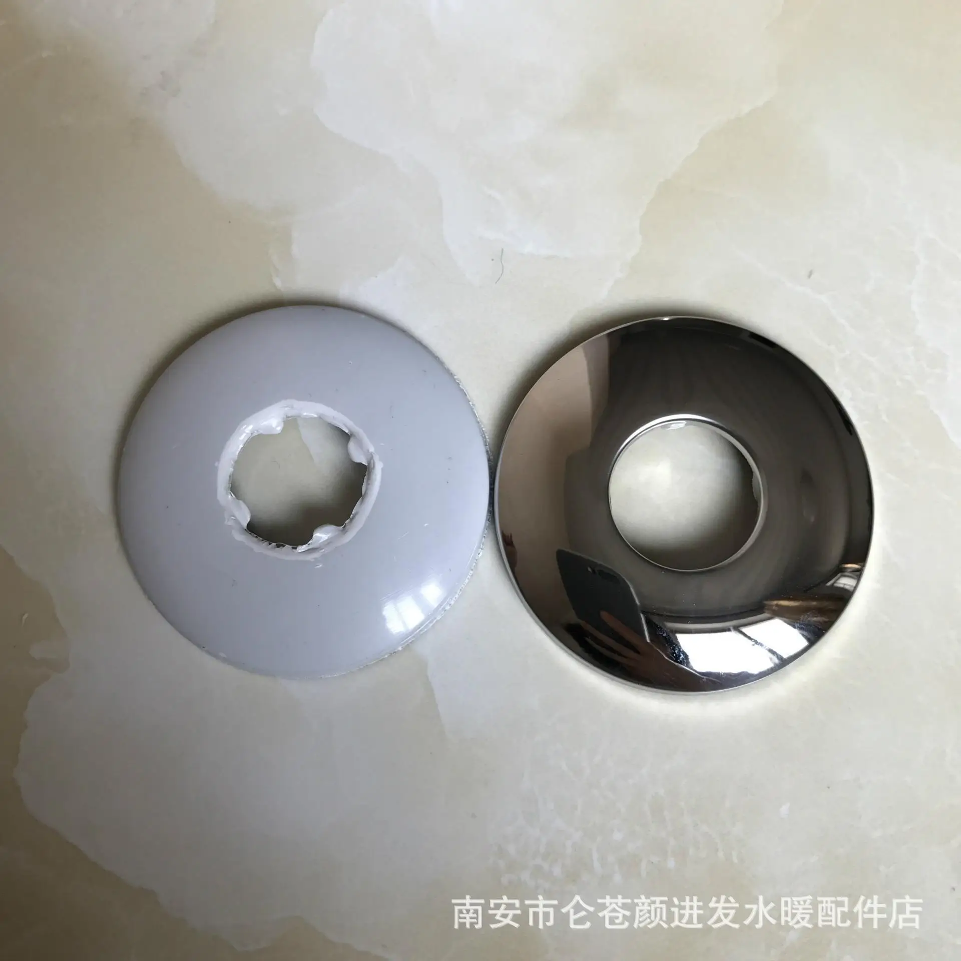 Stainless steel 201 bright curved surface coating 4/8=1/2 widening (55mm) triangular valve faucet decorative cover ugly cover