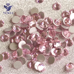 YANRUO 2058NoHF SS3-SS34 Light Rose Stones And Crystals Strass Non Hotfix Flat Back Nail Art Pink Rhinestones