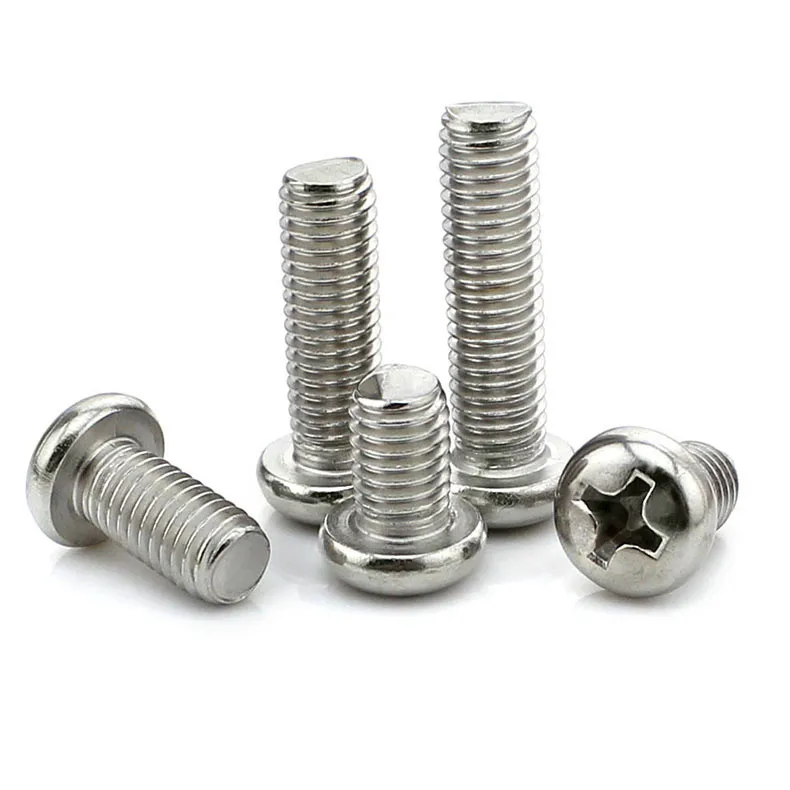 200pcs PM M1.0 M1.2 M1.4 M1.6 DIN7985 GB818 304 Stainless steel Cross Recessed pan head screw Phillips screws