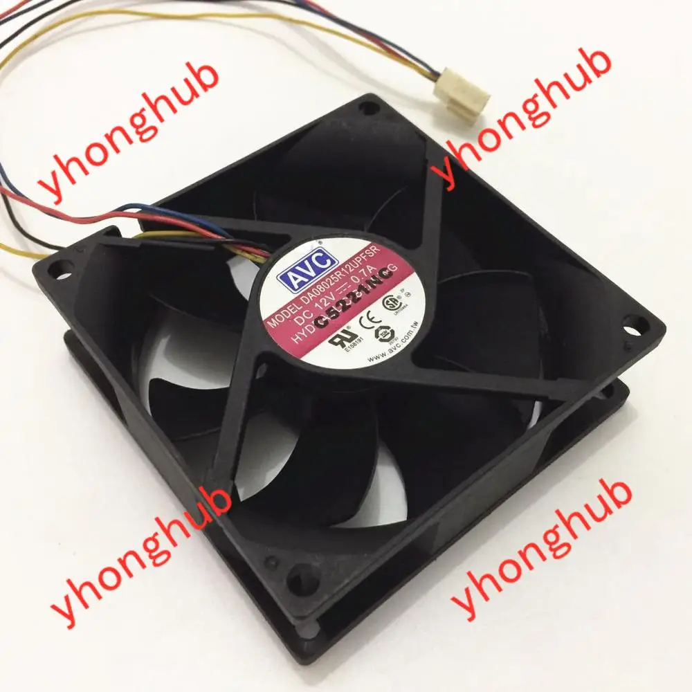 

AVC DA08025R12UPFSR Server Cooling Fan DC 12V 0.7A 80x80x25mm 4-Wire