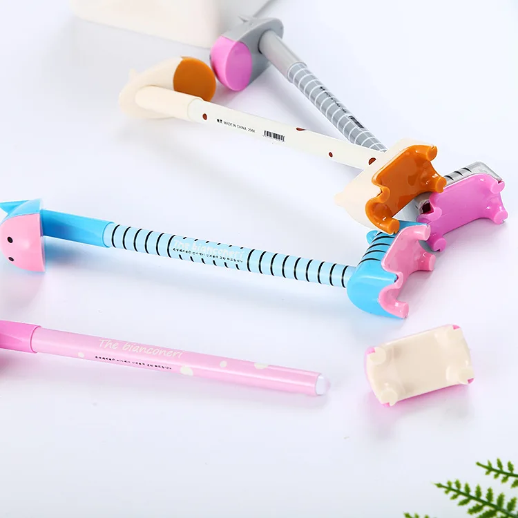 40 pcs Creative Cartoon Donkey Ballpoint Pen Learning Stationery Cute Student Giraffe Desk Office Hippos Signature Pen