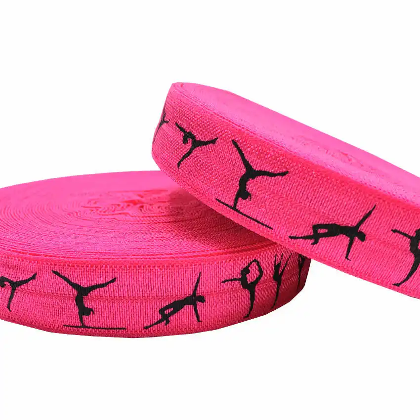 10 Yards 5/8'' bunter Gymnastik-Druck, umklappbar, elastisch, dehnbar, für Mädchen, Haargummi, Zubehör, DIY, handgefertigtes Gurtband – Detail 9