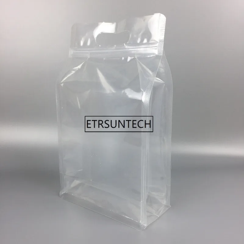 200pcs Transparent rice packing bags vacuum organ bag with handle rice grain food packaging plastic pouch