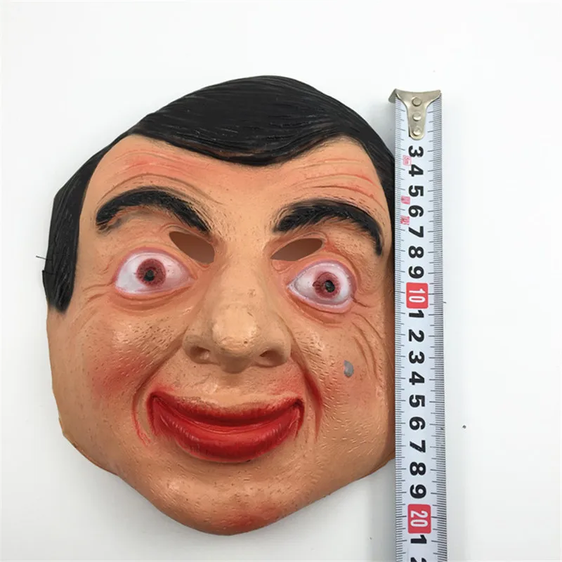 Top Quality 2017 Famous Man Mask Full Face Head Party Mask Mr Bean Face Mask Halloween Party Cosplay Male Head Mask Fancy Dress