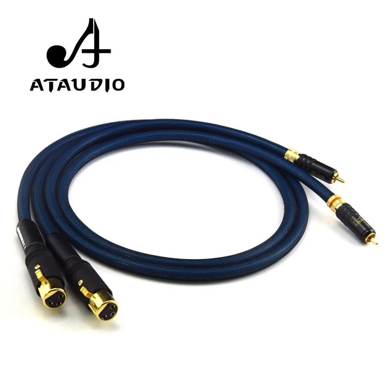 ATAUDIO Hifi XLR Female to RCA Male Cable  G5 Silver-Plated 2 RCA to 2 XLR Cable